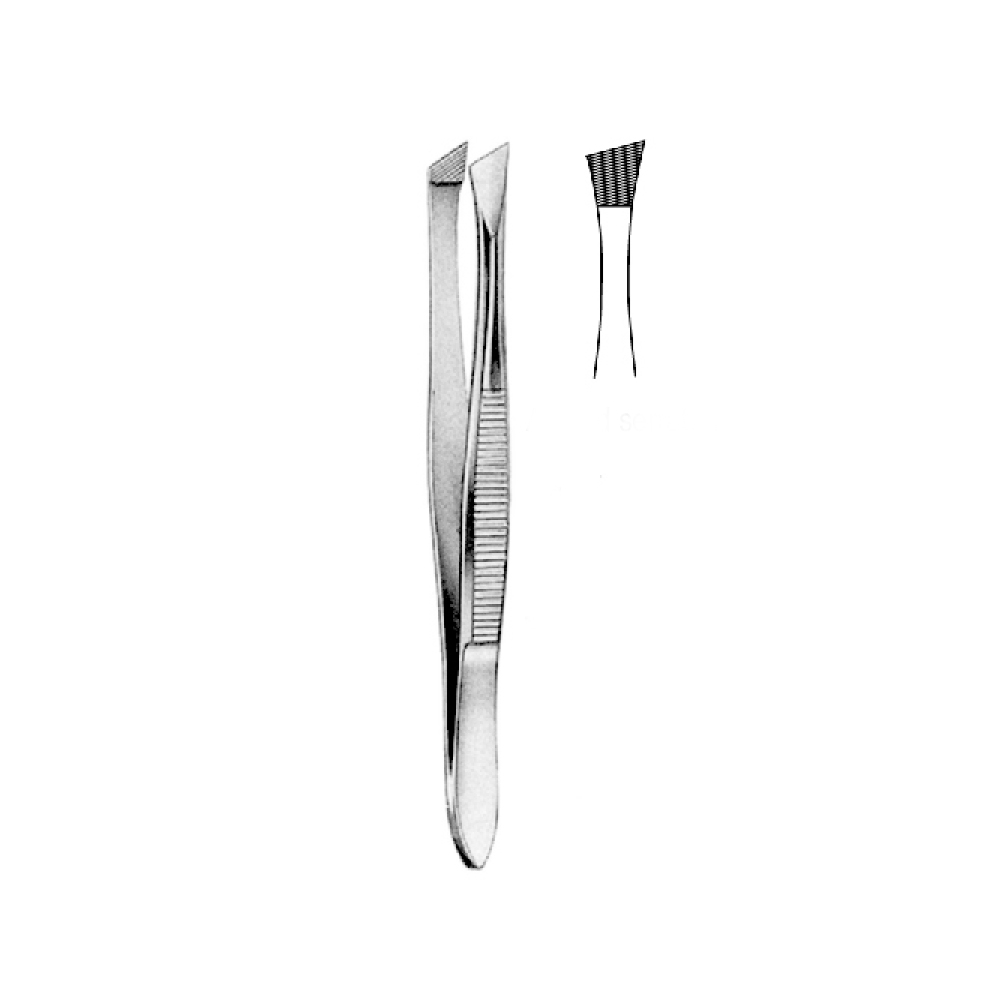 CILIA FORCEPS  LITTAUER   9.0cm   Angled Serrated