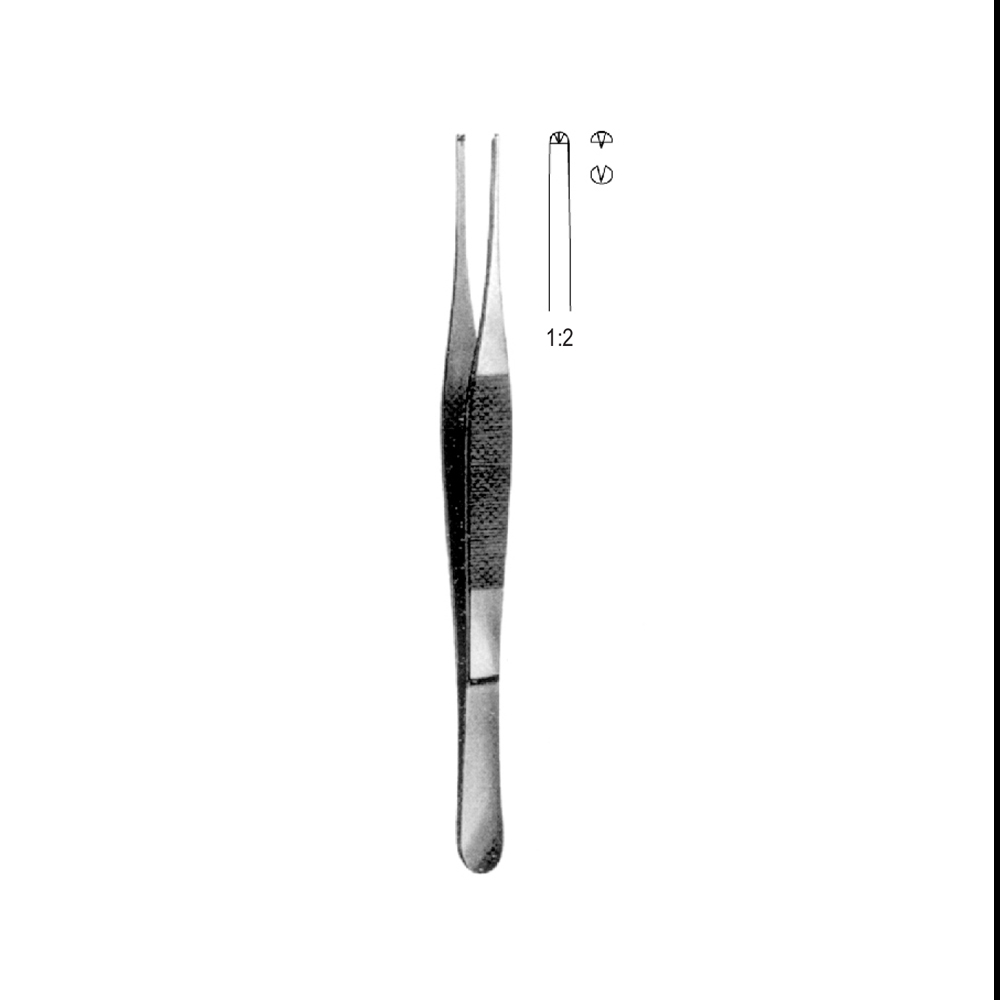 TISSUE FORCEPS  ADSON   18.0cm  TEETH 1X2